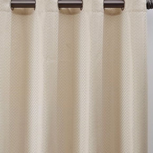 Bargello 63-Inch Room Darkening Window Curtain Panel in Champagne - Picture 2 of 5